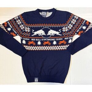 KTM - RED BULL - 2023 Winter Motorcycle Sweater - Navy Orange White - Medium